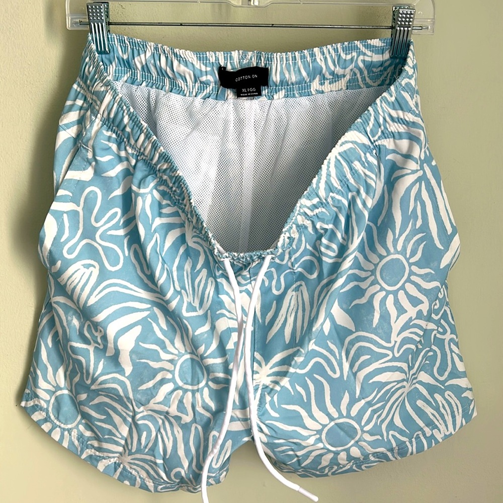 Cotton On Men’s  Blue and White swim  Shorts